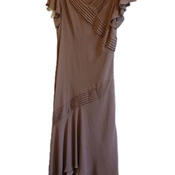 Adrianna Papell flutter sleeve, V-neck dress, Size16W - Picture 2 of 7